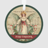 Merry Christmas Ornament Retro Angel Holiday Gift (dos)