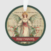 Merry Christmas Ornament Retro Angel Holiday Gift (devant)