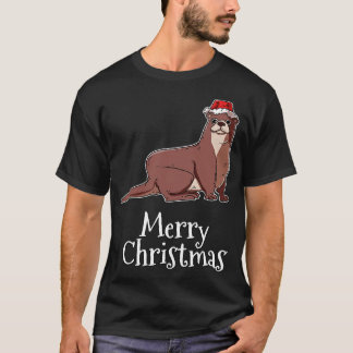 Merry Christmas Otter Santas Pet Zee Otter T-shirt