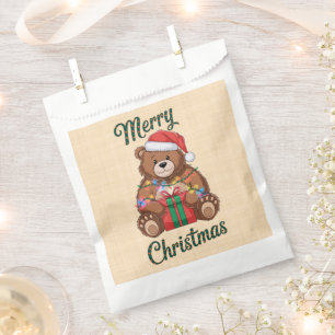Merry Christmas - Ourson en kerstcadeau Bedankzakje