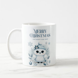 Merry Christmas Owl Coffee Mok