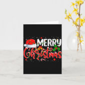 Merry Christmas Pajamas Christmas Tree Lights Xmas Kaart (Gele Bloem)