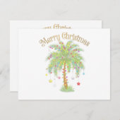 Merry Christmas Palm Tree Light New Year Tropical  Informatiekaartje (Voorkant / Achterkant)