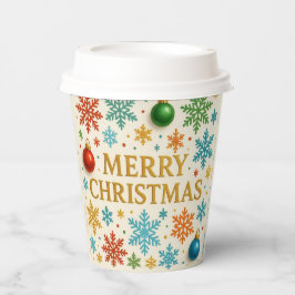 Merry Christmas paper cups. Papieren Bekers