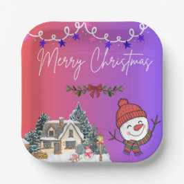 Merry Christmas Paper Plates Papieren Bordje