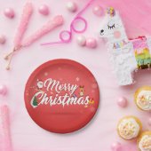Merry christmas papieren bordje (Feest)