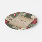 Merry Christmas Patchwork Vakantiepapier Bord (Gekanteld)