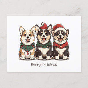 Merry Christmas Pembroke Welsh Corgi Dogs Briefkaart