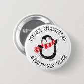 MERRY CHRISTMAS PENGUIN BUTTON (Voorkant /achterkant)