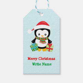 Merry Christmas Penguin Illustration Cadeaulabel