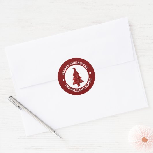 Merry Christmas Personalized Sticker (Enveloppe)