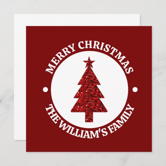 Merry Christmas Personalized Sticker Kaart (Voorkant / Achterkant)