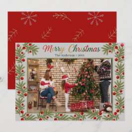 Merry Christmas Photo Card – Personalized Holiday  Bedankkaart
