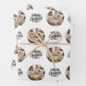 Merry Christmas Photo Collage Personalized  Inpakpapier Vel (In situ)