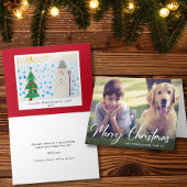 Merry Christmas Photo Your Childs Artwork Feestdagen Kaart