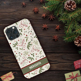 Merry Christmas Pine Berry Inspirivity Naam iPhone 13 Pro Max Hoesje