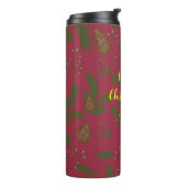 Merry Christmas Pinecones & Sprigs Thermal Tumbler Thermosbeker (Gedraaid links)