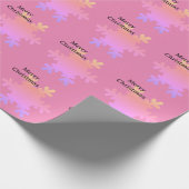 Merry Christmas Pink Gold Snowflake Patterns 2025 Cadeaupapier (Hoek)