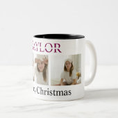 Merry Christmas Pink Mug – Own Photo And Name (Devant droit)