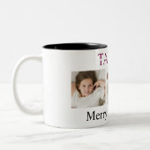 Merry Christmas Pink Mug – Own Photo And Name (Gauche)