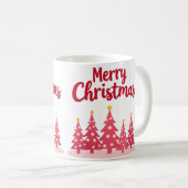 Merry Christmas Pink Trees Festive Mug (Devant droit)