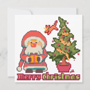 Merry Christmas Pixelart, Pixel Art  Kaart