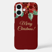 Merry Christmas Poinsettia iPhone Cases (Achterkant)