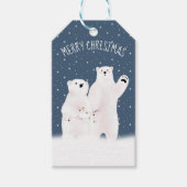 Merry Christmas Polar Bears On Stars Cadeaulabel (Voorkant)
