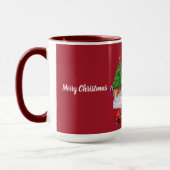 Merry Christmas Poodle Red Coffee Mok (Links)
