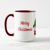Merry Christmas Poodle Red & White Coffee Mok (Links)