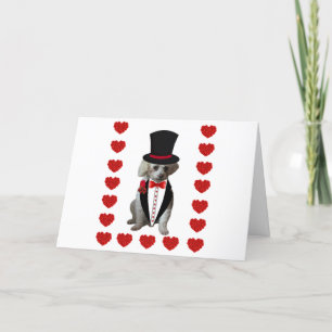 Merry Christmas Poodle Tuxedo gevouwen Note Kaart