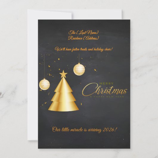 Merry Christmas Pregnancy Announcement Chalkboard Kaart (Achterkant)