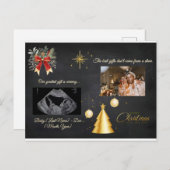 Merry Christmas Pregnancy Chalkboard Announcement Feestdagenkaart (Voorkant / Achterkant)