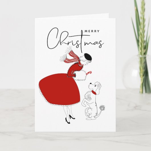 MERRY CHRISTMAS | Prettige feestdagen Poodle Ho Kaart (Voorkant)