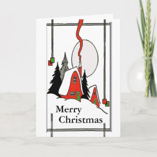 Merry Christmas Print Feestdagen Kaart