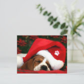 Merry Christmas Puppy postkaart Feestdagenkaart (Staand voorkant)