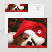 Merry Christmas Puppy postkaart Feestdagenkaart (Voorkant / Achterkant)