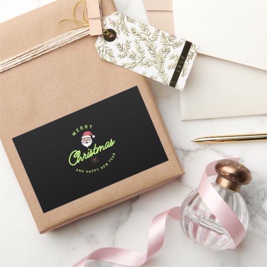 Merry Christmas Rechthoekige Sticker (Geschenken)