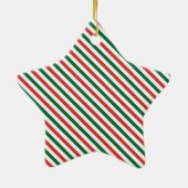 Merry Christmas Red and Green Candy Cane Custom Keramisch Ornament (Achterkant)
