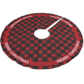 Merry Christmas Red & Black Buffalo Plaid Custom Kerstboom Rok (Gekanteld)