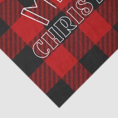 Merry Christmas Red Black Buffalo Plaid Pattern Tissuepapier (Detail)
