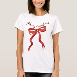 Merry Christmas Red Bow T-Shirt