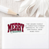 Merry Christmas Red glitter Retour Adres Label (Insitu)