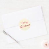 Merry Christmas Red Script Cream Eenvoudig Ronde Sticker (Envelop)