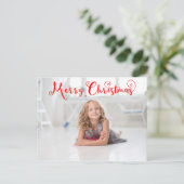 Merry Christmas Red Script - Post Kaart (Staand voorkant)