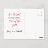 MERRY CHRISTMAS Red Vintage Car. Briefkaart (Achterkant)