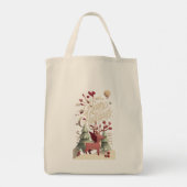 Merry Christmas Reindeer Canvas Tote Bag  (Dos)