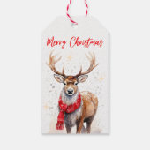 Merry Christmas Reindeer Gift Label Cadeaulabel (Achterkant)