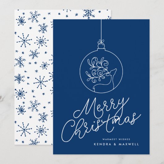 MERRY CHRISTMAS Reindeer Snowflakes (Voorkant / Achterkant)