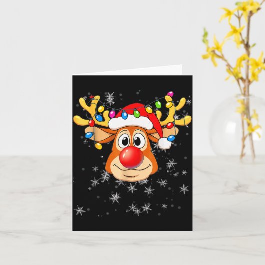 Merry Christmas Reindeer Xmas Santa Claus Men Wome Kaart (Gele Bloem)